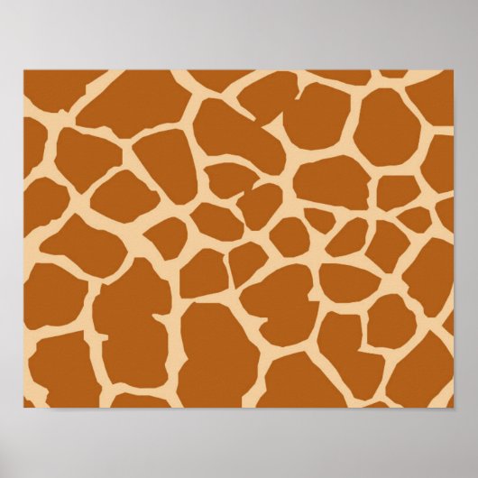 BROWN CREAM GIRAFFE TIERPATTERGESTALTUNG WAL POSTER (Vorne)