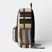 Brown Cream Gold Stripes Bedruckter Rucksack (Rechts)