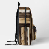 Brown Cream Gold Stripes Bedruckter Rucksack (Links)