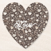 Brown Cream Hearts Untersetzer (Vorderseite)
