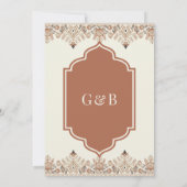 Brown Cream Ikat Anand Karaj Sikh Wedding Einladung (Rückseite)