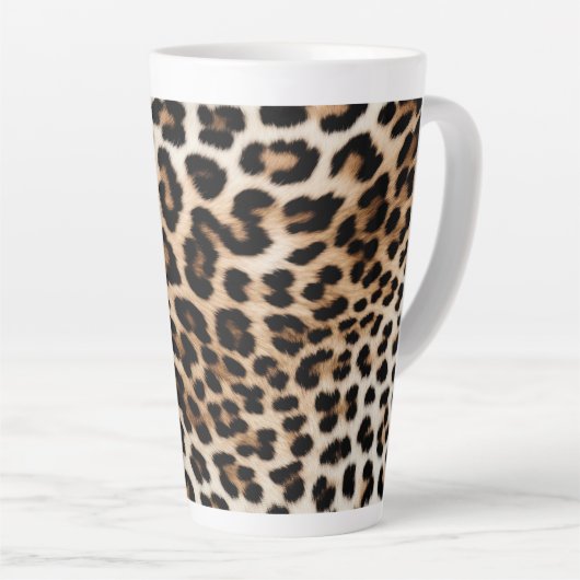 Brown Cream Leopard Print Milchtasse (Rechte Ecke)