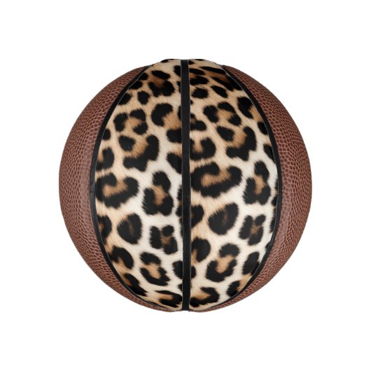 Brown Cream Leopard Print Mini Basketball (Vertikal)