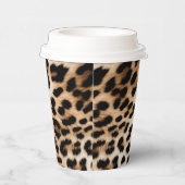 Brown Cream Leopard Print Pappbecher (Rechts)