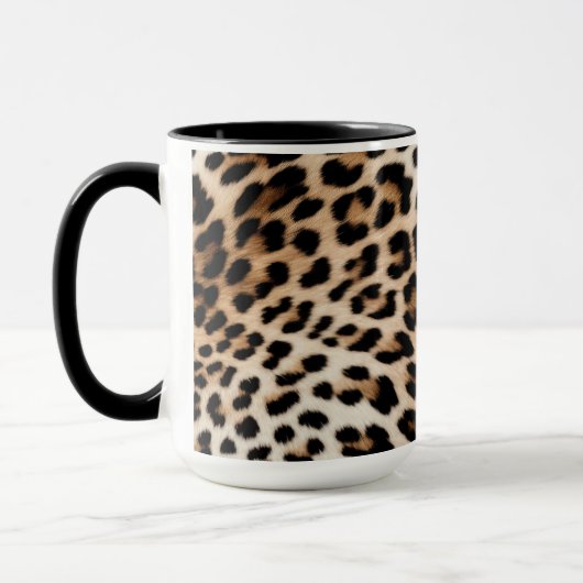 Brown Cream Leopard Print Tasse (Links)