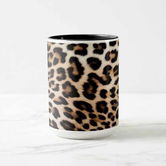 Brown Cream Leopard Print Tasse (Zentrum)
