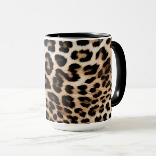 Brown Cream Leopard Print Tasse (VorderseiteRechts)