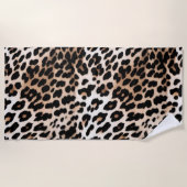 Brown Cream Leopard Strandtuch (Vorderseite)