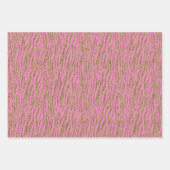 Brown Cream Pink Zebra Animal Glitzer Geschenkpapier Set (Vorderseite 3)