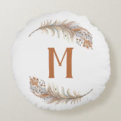 Brown & Cream Rundes Kissen (Rückseite)