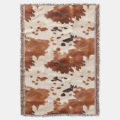 Brown Cream Southwest Cowhide Christmas Decke (Vorderseite Vertikal)