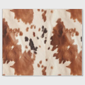Brown Cream Southwest Cowhide Christmas Geschenkpapier (Flach)