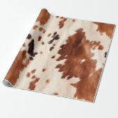 Brown Cream Southwest Cowhide Christmas Geschenkpapier (Ungerollt)