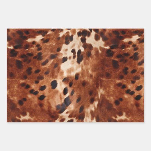 Brown Cream Southwest Cowhide Christmas Geschenkpapier Set (Vorderseite 2)
