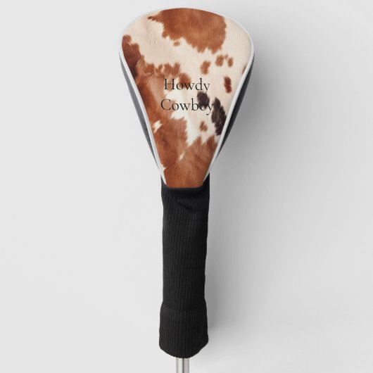 Brown Cream Southwest Cowhide Christmas Golf Headcover (Vorderseite)