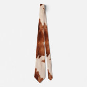 Brown Cream Southwest Cowhide Christmas Krawatte (Vorderseite)