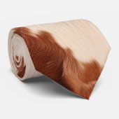 Brown Cream Southwest Cowhide Christmas Krawatte (Gerollt)