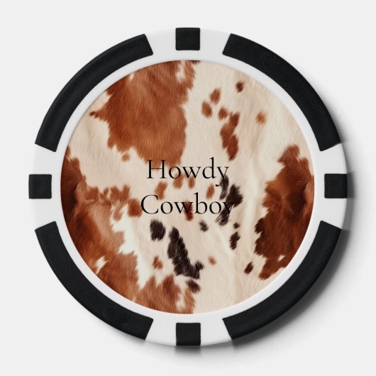 Brown Cream Southwest Cowhide Christmas Pokerchips (Vorderseite)