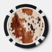 Brown Cream Southwest Cowhide Christmas Pokerchips (Rückseite)