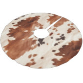 Brown Cream Southwest Cowhide Christmas Polyester Weihnachtsbaumdecke (Schrägansicht)