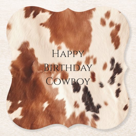 Brown Cream Southwest Cowhide Untersetzer (Vorderseite)