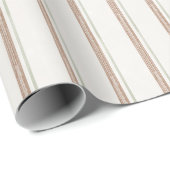 Brown Cream Stripes Birthday Geschenkpapier (Rolleneckpunkt)