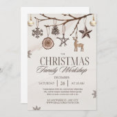 Brown Cream Vintage Weihnachten Einladung (Vorne/Hinten)