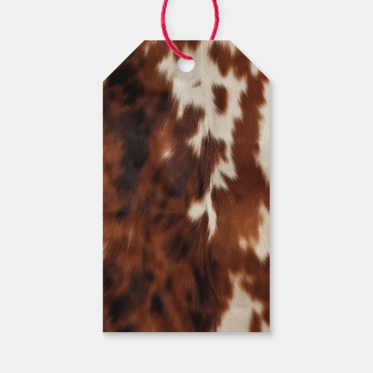 Brown Cream Western Cowhide Geschenkanhänger (Rückseite)