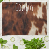 Brown Cream Western Cowhide Geschirrtuch (Gefaltet)