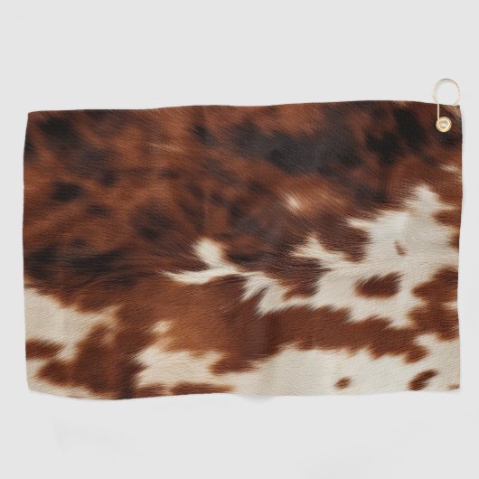 Brown Cream Western Cowhide Golfhandtuch (Horizontal)
