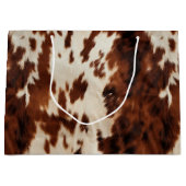 Brown Cream Western Cowhide Große Geschenktüte (Vorderseite)