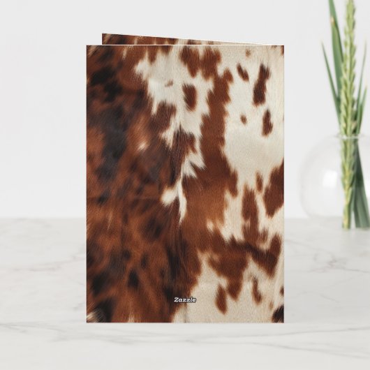 Brown Cream Western Cowhide Karte (Rückseite)