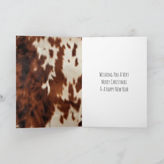 Brown Cream Western Cowhide Karte (Innenseite)
