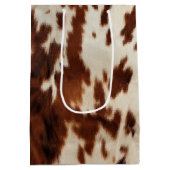 Brown Cream Western Cowhide Mittlere Geschenktüte (Rückseite)