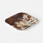 Brown Cream Western Cowhide Pappteller (Gewinkelt)