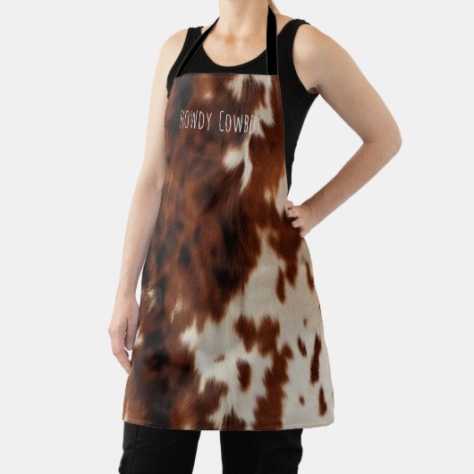 Brown Cream Western Cowhide Schürze (InSitu)