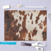 Brown Cream Western Cowhide Seidenpapier (Handwerk)