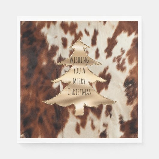 Brown Cream Western Cowhide Serviette (Vorderseite)