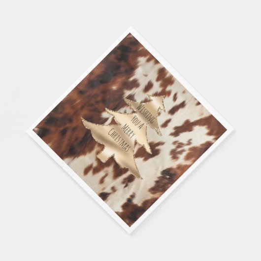 Brown Cream Western Cowhide Serviette (Ecke)