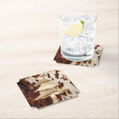 Brown Cream Western Cowhide Untersetzer (Vor Ort)