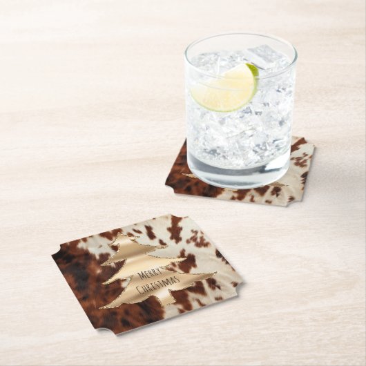 Brown Cream Western Cowhide Untersetzer (Vor Ort)