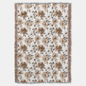 Brown Cream White Blume Weihnachten Decke (Vorderseite Vertikal)