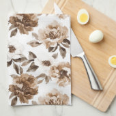 Brown Cream White Blume Weihnachten Geschirrtuch (Viertel Falte)