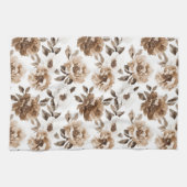 Brown Cream White Blume Weihnachten Geschirrtuch (Horizontal)