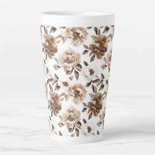 Brown Cream White Blume Weihnachten Milchtasse