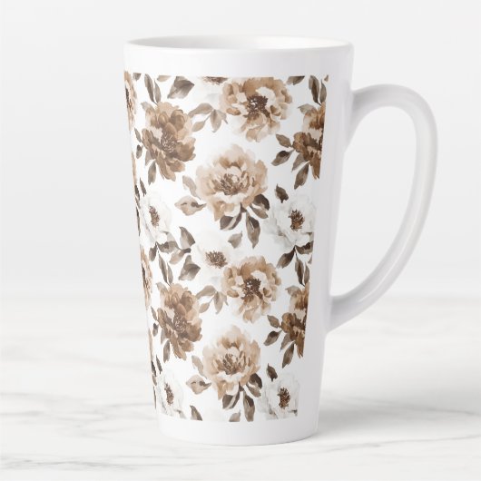 Brown Cream White Blume Weihnachten Milchtasse (Rechts)