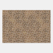 Brown Cream Zebra Animal Print Glitzer Geschenkpapier Set (Vorderseite 3)