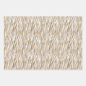 Brown Cream Zebra Animal Print Glitzer Geschenkpapier Set (Vorderseite 2)
