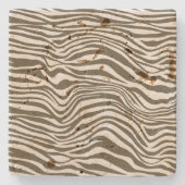 Brown Cream Zebra Animal Steinuntersetzer (Vorderseite)