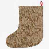 Brown Cream Zebra Print Animal Glitzer Großer Weihnachtsstrumpf (Rückseite)